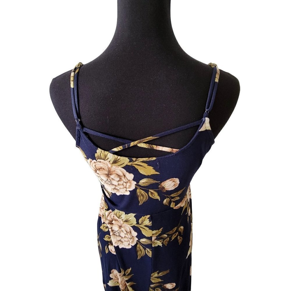 Nine Britton Jersey Knit Navy Floral Maxi Dress Size Medium - Picture 4 of 12